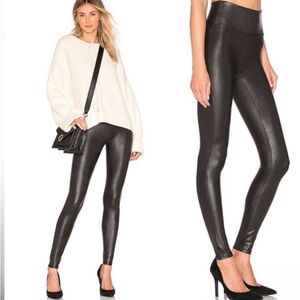 SPANX Black High-Waisted Faux Leather Leggings - MP